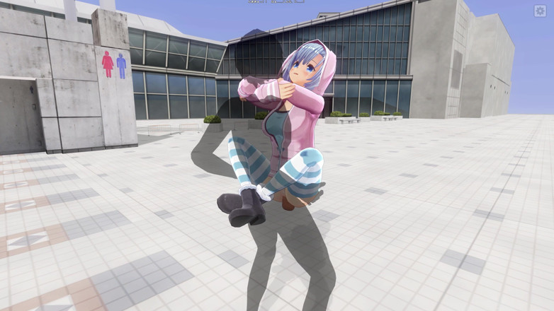 H3DC: 3D HENTAI. Linda novia folla en el techo del centro...