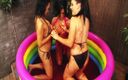 Big Tits for You: Tres chicas tetonas juegan con sus coños en una piscina...