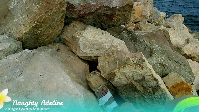 Naughty Adeline: Outdoor blowjob by the sea