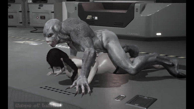 Game of Lust 3D: Cewek semok rambut cokelat lagi asik seks anal sama alien...