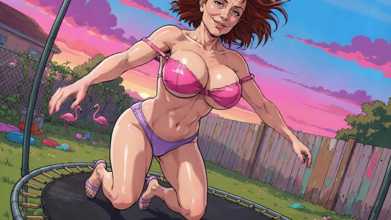 AI Porn: Saltando en el trampolín