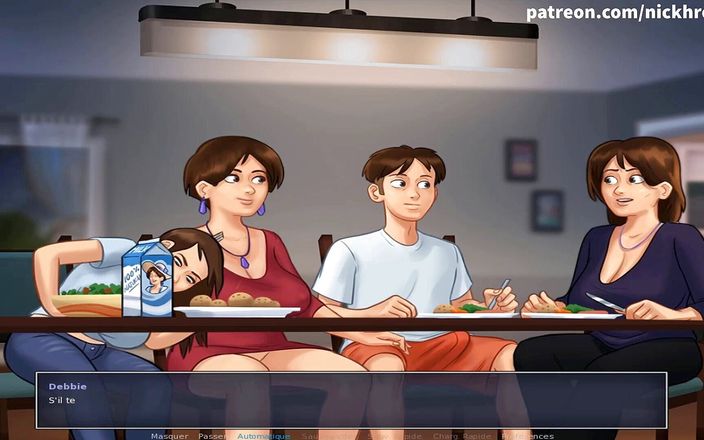 Cartoon Universal: Summertime saga teil 52 - latte unter dem tisch beim abendessen (französischer sub)