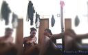 African Beauties: Paffuta ebano e amico doccia calda e piscio divertente