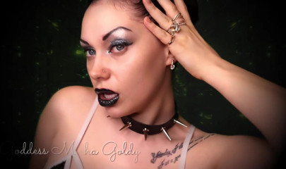 Goddess Misha Goldy: You're so fortunate that I let you worship and wank...