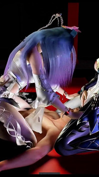 Threesome dewi yang tertangkap gerak - hentai animasi 3D