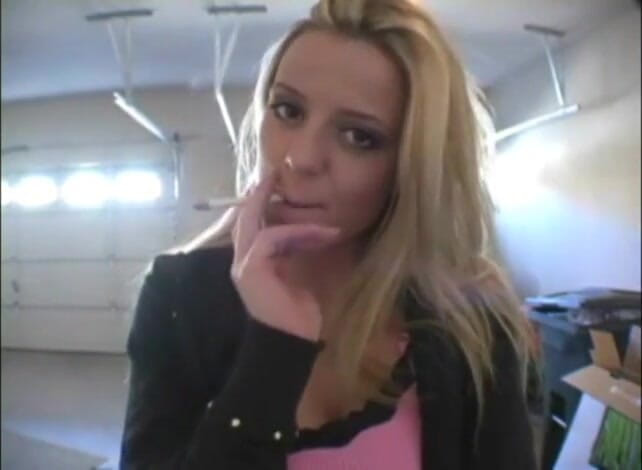 Femdom Austria: Blonde bitch smoking a cigarette in a close up video