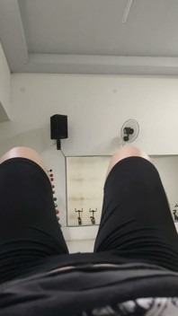 White Girl Training in Leggings Marking Her Pussy