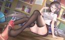 MsFreakAnim: Sekretářka v punčochách stříká z šukání její panenské kundičky | Hentai necenzurováno |...