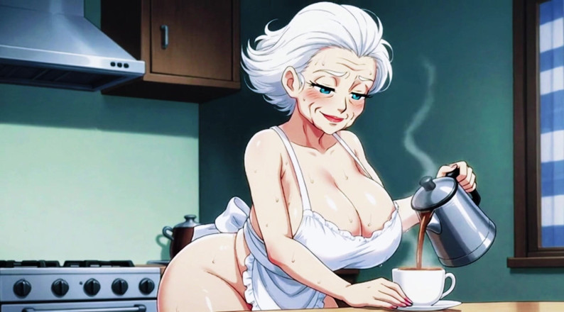 AI Porn: Ai zralá v kuchyni s velkými prsy