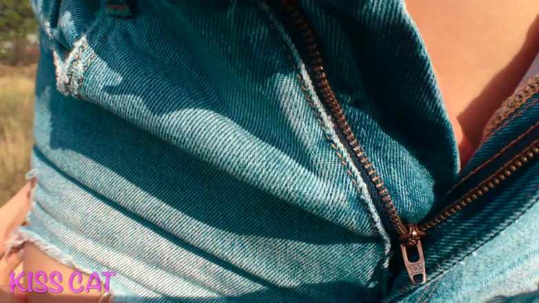 KissCat: Pov real outdoor doggy style sex &amp; sloppy blowjob cum mouth -...