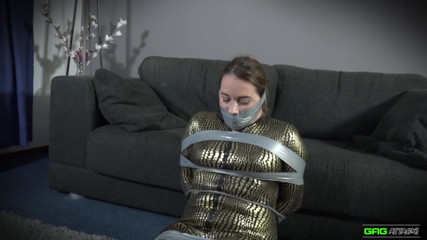 Gag Attack: Olga - Catburglar w Tape Bondage