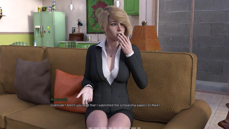 3D Cartoon Porn: Mon dortoir 215 - Debbie montre sa poitrine à un restaurant lors d’un...