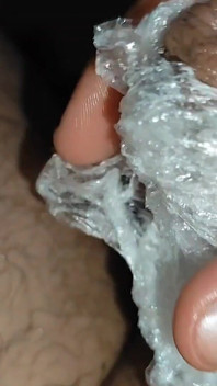 Dick in Plastic Ball Helps with Masturbation.