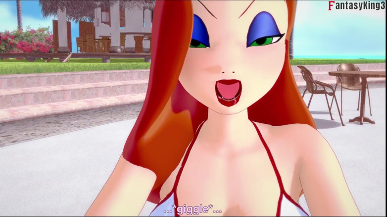 Fantasy king: Jessica Rabbit носит бикини, секс в видео от первого лица