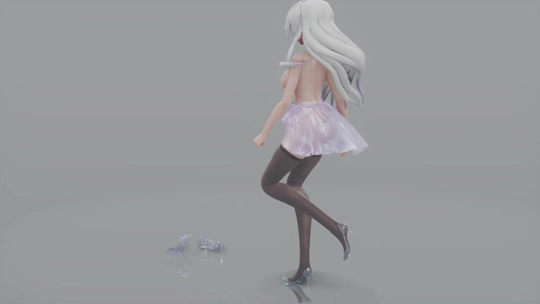 MikuMotion: Mmd Brown Eyed Girls; Прозоре плаття; Прозорі підбори; Чорні панчохи