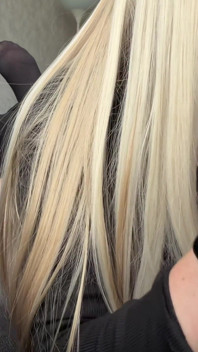So Horny When I Wear My Stockings and Leather Skirt. Blonde Bimbo Cums on Camera