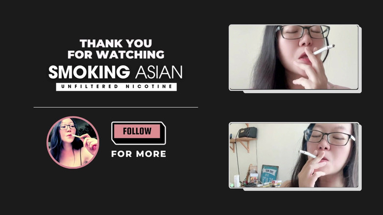 Smoking Asian: Gerçek sigara içen Asyalı orta yaşlı seksi kadın: ruj sürerken...