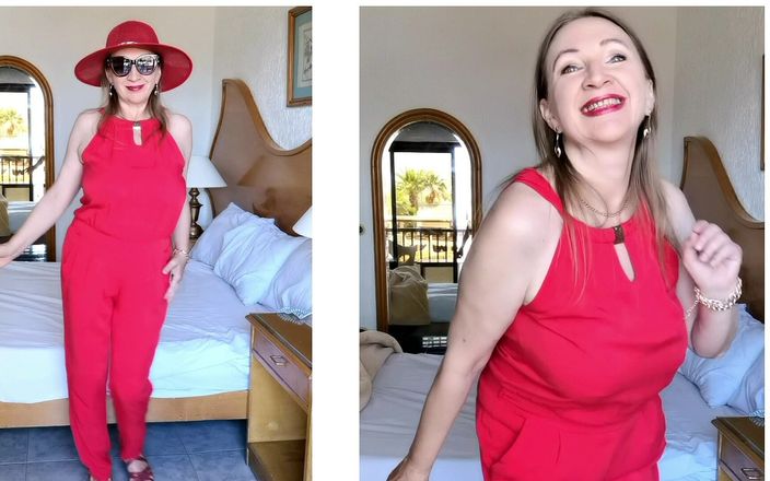 Maria Old: Une mamie sexy taquine en rouge