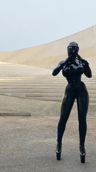 Miss Fetilicious Bts Outdoor Shoot in Heavy Rubber