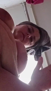 Sexy Horny MILF Mastebates and Shows Tits After Shower