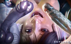 격렬한 난교의 Serge3dx 핫한 거유: 하드코어 섹스, 벌리기, 정액 삼키기, 괴물 자지 숭배