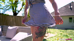 SkirtJerk: Auburn Fox - Sun's Out, Pussies Out!