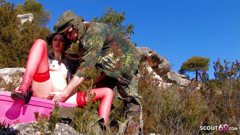 Full porn collection: Soldier fucks dirty teen Olly outdoor and gives her a...