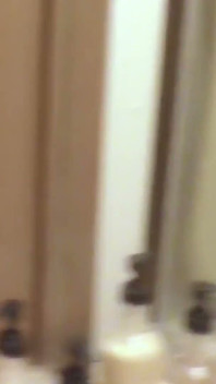Busty Brunette Films Herself - Fingering in the Bathroom Mirror