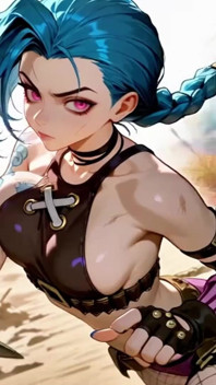 Procace Jinx scopa con Goku - parodia Ia