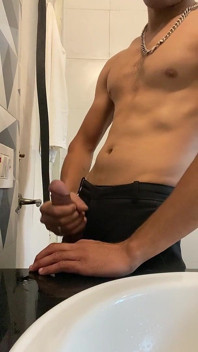 Young Men Alone Washroom