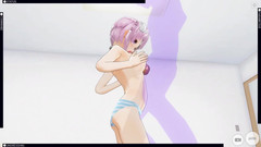 H3DC: 그녀의 가슴으로 자지를 애무하고 싸게 만드는 3D 헨타이 해왕성