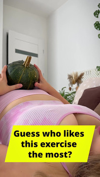 The Wife Practises Lifting Pumpkins When Her Large Breasts Are Visible.