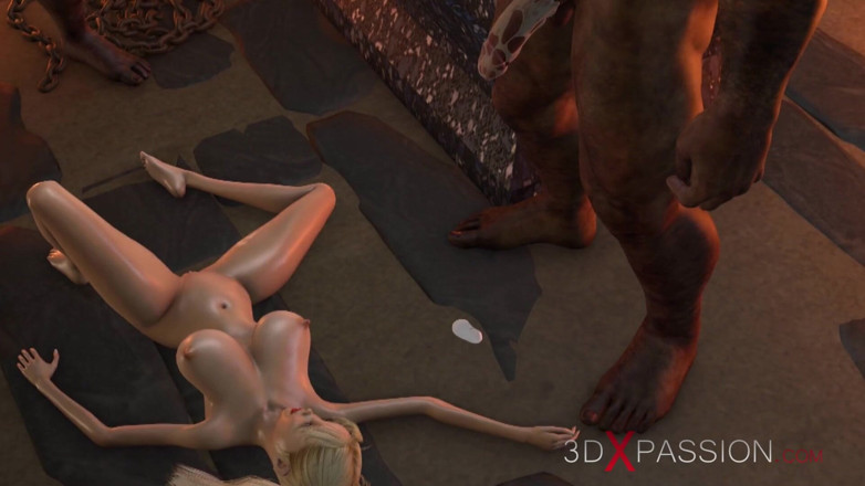 3dxpassion: Sweet teenage girl gets fucked hard by orcs in the...