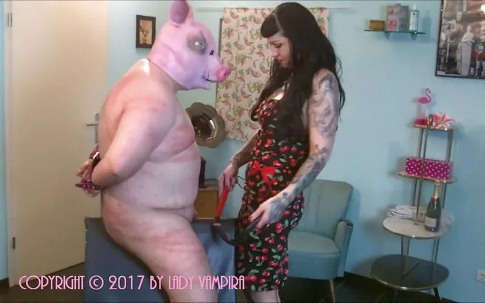 Domina Lady Vampira - SM Studio Femdom Empire: Fat slave small penis humiliation part 1 - Piggys mini tail meets...