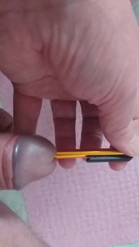 Daddy Stands on the Toilet and Plays with His Penis but a Pen