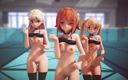 Mmd anime girls: Mmd R-18 anime cô gái khiêu vũ sexy clip 261