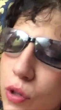 They cum in her face but she continues to suck them.