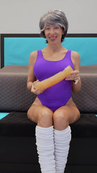 Sexy GILF in Long Socks Pussy Stretching Session - Sock Fetish E07 - MILF Stella