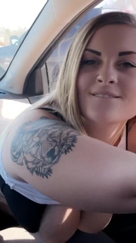 Riding Dildo on Dashboard Car Sex Sneak Peek