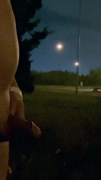 Midnight Roadside Piss Flex: Naked Muscle God Unleashed