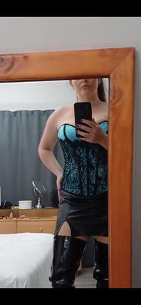 Outfit of the Day: Blue Corset and Thighhigh Boots