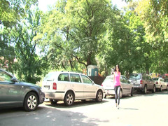 European fresh porn: Hot brunette from the park invited for sex