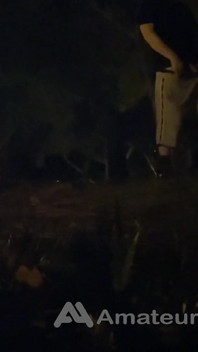 Chico Heterosexual Amateur Atrapado Meando En Un Parque, Por La Noche