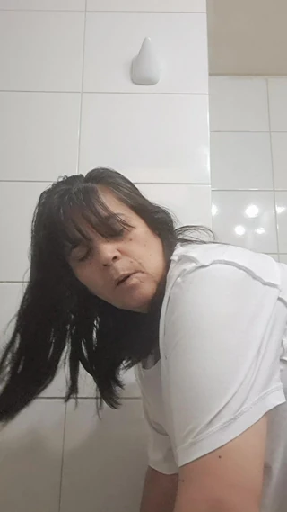 Mommy big hairy pussy: Mom Fucked by Surprise and Creampie Standby Bathroom
