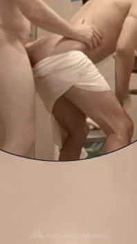 Quick and Risky Bareback Fuck in the Pool's Public Toilet - Almost Caught