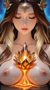 Cosmic Nude Goddess Slideshow: Galactic Blue Aura & Molten Crystals - Ai Fantasy Erotica Video