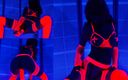 Minea xx2: Orgasm sexy cu ejaculare în Neon Glow Dessous Under Black Light