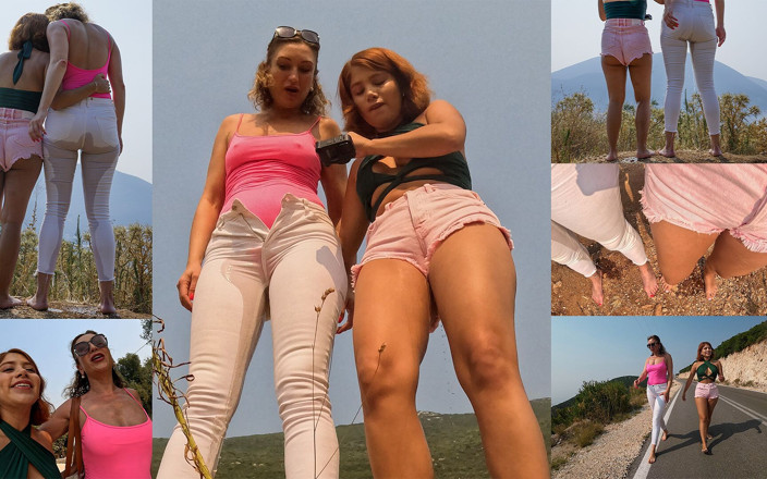 AproductionA: Mojando jeans juntos en una caminata descalza