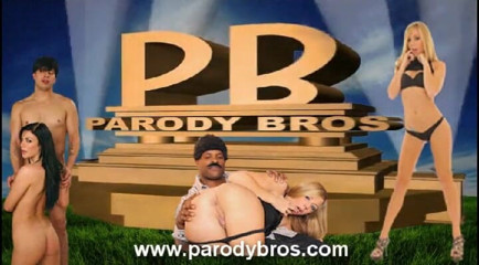 Parody Bros: Remaja brunette masturbasi setelah mengisap kontol di video parodi