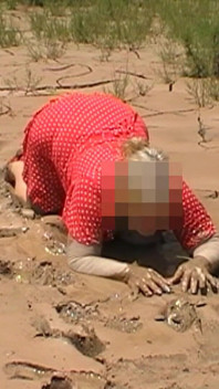 Julie Gets Messy in Mud - Huge Natural 38F Tits Swing in Wet Dirt Outside